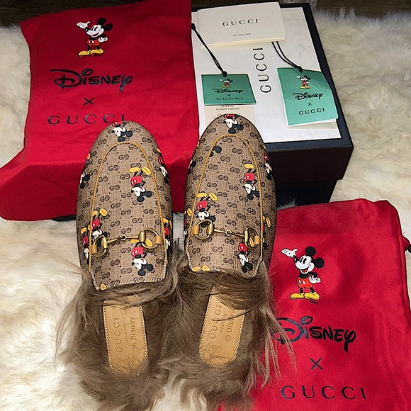 NWT GUCCI X DISNEY Princeton Lambswool Mules - Picture 15 of 16